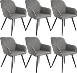 tectake 404092 6 marilyn vászon kinézetű szék - világosszürke/fekete