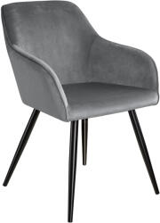 tectake 403659 marilyn bársony székek - szürke - fekete