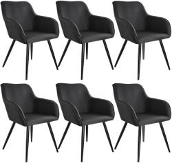 tectake 404084 6 marilyn vászon kinézetű szék - fekete