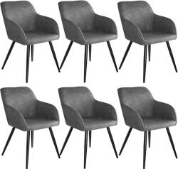 tectake 404064 6 marilyn anyag szék - szürke - fekete