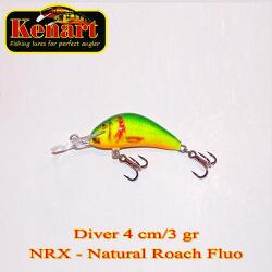 Kenart Vobler KENART Diver Floating 4cm/3gr, NRX, Natural Roach Fluo (DIV4F-NRX)