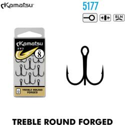 Kamatsu Ancora tripla KAMATSU Round Forged K-334 Black Nickel, Nr. 1/0, 4buc/cutie (517700311)