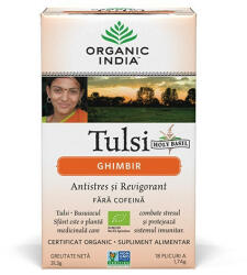 Organic India - Ceai Tulsi (Busuioc Sfant) Ghimbir Antistres Natural si Revigorant, plicuri Organic Indian - hiris