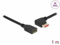Delock Cablu prelungitor Displayport 8K60Hz/4K240Hz HDR unghi stanga/drept T-M 1m, Delock 87073 (87073)