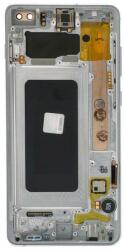 NBA001LCD10111820 Samsung Galaxy S10 Plus ezüst OEM LCD kijelző érintővel kerettel, előlap (NBA001LCD10111820)