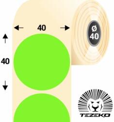 Tezeko 40 mm-es kör, papír címke, fluo zöld színű (1100 címke/tekercs) (P0400004000-061) - dunasp