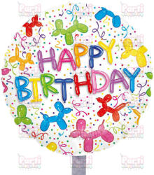  Happy Birthday lufi kutyás fólia lufi, 45cm
