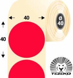 Tezeko 40 mm-es kör, papír címke, fluo piros színű (1100 címke/tekercs) (P0400004000-065) - cimke-nyomtato