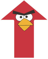  Sticker podea Sageata Directie Angry Birds
