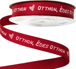 Valex Decor Otthon, Édes Otthon" feliratos ripsz szalag 16mm x 20m - Bordó (PG16-11)