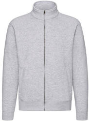 Fruit of the Loom Férfi Pulóver Hosszú ujjú Fruit of the Loom Premium Sweat Jacket - 2XL, Heather szürke