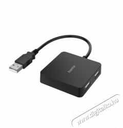 Hama USB 2.0 HUB Buspowered 1: 4 V2 USB elosztó - fekete (200121)