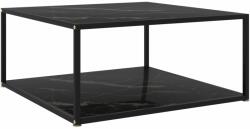 vidaXL Măsuță de cafea, negru, 80x80x35 cm, sticlă securizată (322895) Masa de cafea