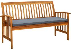 vidaXL Bancă de grădină cu pernă, 147 cm, lemn masiv de acacia (312135)