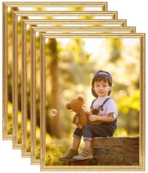 vidaXL Rame foto colaj pentru perete/masă, 5 buc. , auriu, 50x60 cm MDF (332441)
