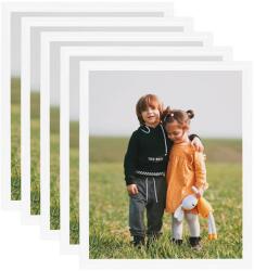 vidaXL Rame foto colaj pentru perete/masă, 5 buc. , alb, 50x60 cm, MDF (332609)