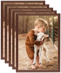 vidaXL Rame foto colaj pentru perete, 5 buc. , maro, 50x60 cm, MDF (332525)