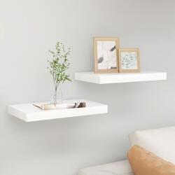 vidaXL Rafturi perete suspendate 2 buc. alb/stejar 50x23x3, 8cm MDF (326574) Raft