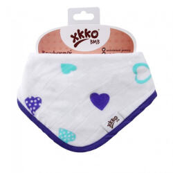 XKKO nyálkendő patentos bambusz óceánkék szívek BMBBND026