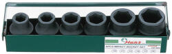 Hans Tools 1/2" gépi dugókulcsfej készlet 6r. 10-19mm CrMo 84606M (060103-0075) - szerszamplusz