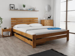 Pat inalt Paris, stejar 180x200 cm Saltele: Cu saltele Coco Maxi 20 cm, Somiera pat: Cu lamele curbate