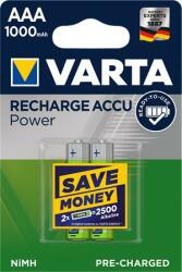 VARTA Tölthető elem, AAA mikro, 2×1000 mAh, előtöltött, VARTA Power (VAKU13)
