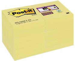 3M Öntapadó jegyzettömb csomag, 48×48 mm, 12×90 lap, 3M POSTIT Super Sticky, sárga (LP62212SSCYEU)