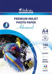 VICTORIA Fotópapír, tintasugaras, A4, 180 g, fényes, VICTORIA PAPER Advanced (LVIG01) - becsiirodaker