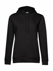 B&C Collection Női kapucnis hosszú ujjú organikus pulóver B and C Organic Hooded /women S, Teljesen fekete