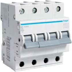 Hager Disjunctor 4P, 6A, capacitate rupere 6000A, curba C, 4M, Hager MC406A (TSB00000656)