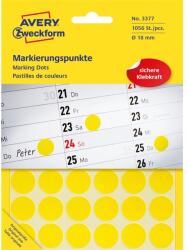 AVERY 3377 18mm 1056db-os sárga jelölőpont (3377) - bestbyte