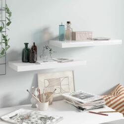 vidaXL Rafturi de perete, 2 buc. , alb extralucios, 60x23, 5x3, 8 cm, MDF (323749) Raft