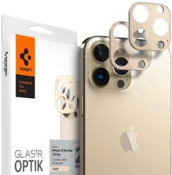 Spigen iPhone 13 Pro / 13 Pro Max Spigen Optik. TR 2x kameralencsevédő 9H üveg arany színben (AGL04034)