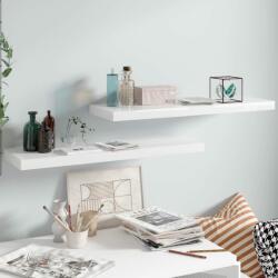 vidaXL Rafturi de perete, 2 buc. , alb extralucios, 80x23, 5x3, 8 cm, MDF (323752) Raft