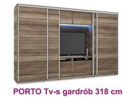  Porto Tv - s tolóajtós gardróbszekrény 318 cm