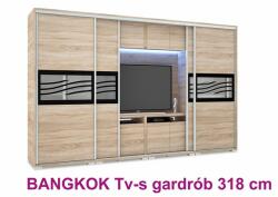 Bangkok TV- s tolóajtós gardróbszekrény 318 cm