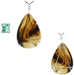  Pandantiv Agata Sardonix Naturala cu Argint 925 - 65x37x5 mm - Unicat