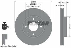 TEXTAR Disc frana TEXTAR 92136600 (92136600) - automobilus
