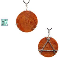  Pandantiv Coral Poros Natural cu Argint 925 - 30x30x7 mm - Unicat