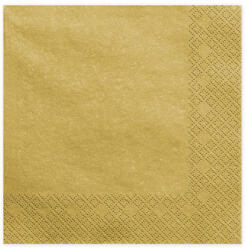 PartyDeco S. r. o Szalvéta, 20 DB, 33X33 CM, 3 rétegű, arany