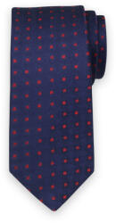 Willsoor Cravată bărbătească de culoare belumarin cu pătrățele roșii 13293