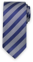 Willsoor Cravată bărbătească cu model în dungi gri și albastre 13297