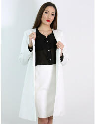 mar. fashion Дамско бяло манто от жакард (03326-01А-01)