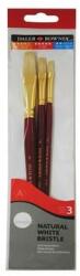 Daler-Rowney Set pensule, pentru pictură ulei, 3 mărimi, păr natural, porc, mâner lemn, Simply Daler Rowney