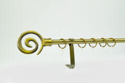  16 mm Ø Houston függönykarnis szett, 1 soros, óarany, lapostartóval (300 cm)