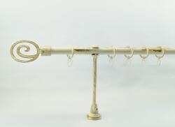  19 mm Ø Florenz karnis szett, 1 soros, ecrü-gold, nyitott tartóval (120 cm)