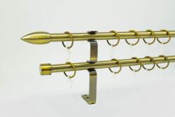  16 mm Ø Memphis karnis szett, 2 soros, óarany, lapostartóval (120 cm)
