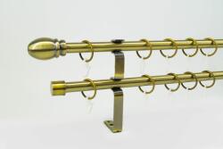 16 mm Ø St. Louis karnis szett, 2 soros, óarany, lapostartóval (120 cm)