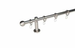  19 mm Ø Oslo függönykarnis szett, 1 soros, inox, block tartóval (300 cm)