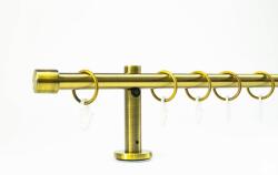 19 mm Ø Köln függönykarnis szett, 1 soros, óarany, block tartóval (200 cm)